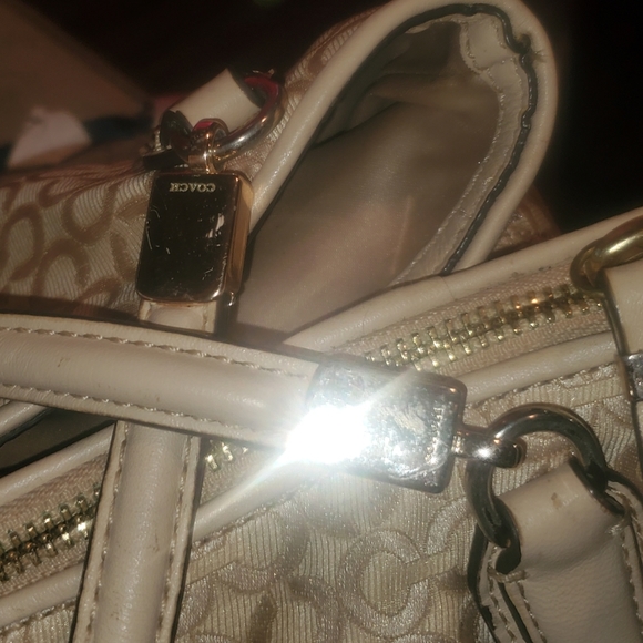 Coach Madison Op Art Pearlescent Fabric Carryall Shoulder Bag 30681 - Picture 15 of 16